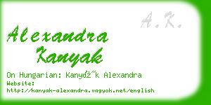 alexandra kanyak business card